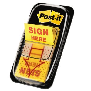 Giấy note Sign Here